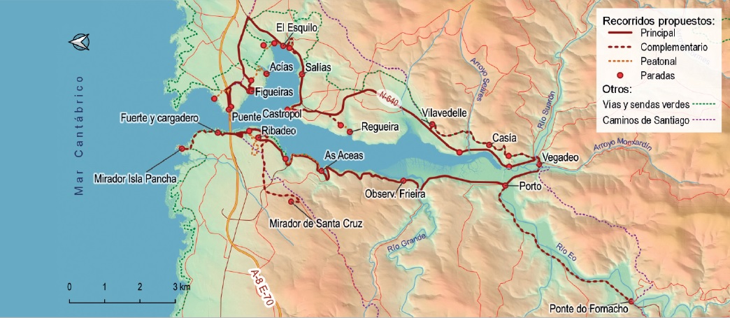Mapa de la ruta por el EO (Asturias - Galicia)